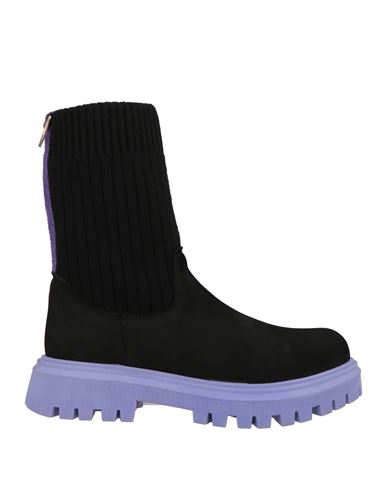 Nila & Nila Woman Ankle Boots Black Size 8 Leather, Textile Fibers