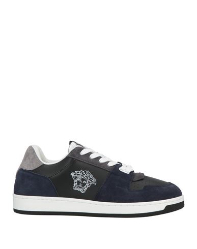 Versace Blue Leather Sneakers In Blue