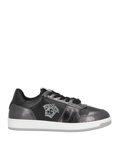 Versace Man Sneakers Black Size 9 Calfskin, Textile Fibers