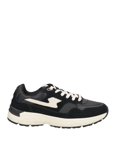 S.w.c Stepney Workers Club S. W.c Stepney Workers Club Man Sneakers Black Size 9 Leather, Textile Fibers