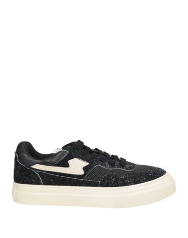 S.w.c Stepney Workers Club S. W.c Stepney Workers Club Man Sneakers Black Size 8 Leather, Textile Fibers