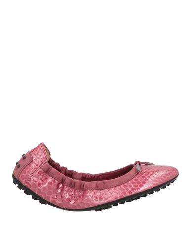 Tod's Woman Ballet Flats Magenta Size 8 Leather