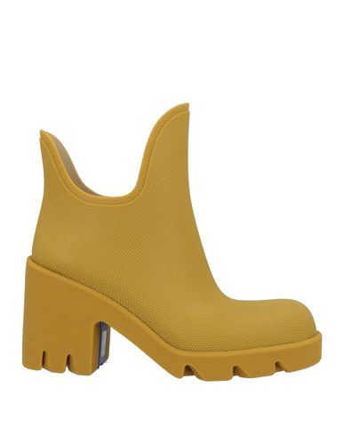 Burberry Woman Ankle Boots Mustard Size 5 Rubber In Yellow