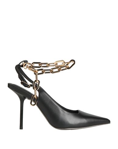 Gold & Rouge Woman Pumps Black Size 8 Leather, Metal