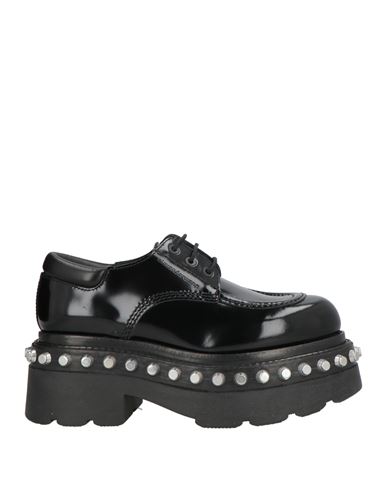 Alexander Wang Woman Lace-up Shoes Black Size 7 Leather In Black