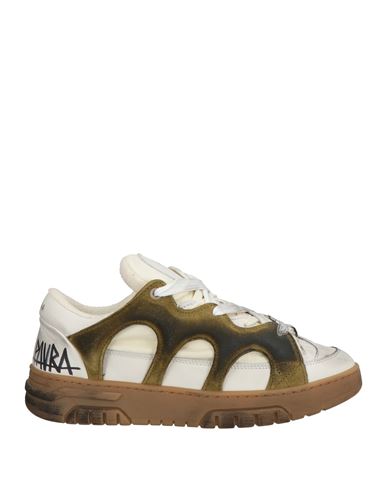 Paura Man Sneakers Off White Size 8 Leather, Textile Fibers