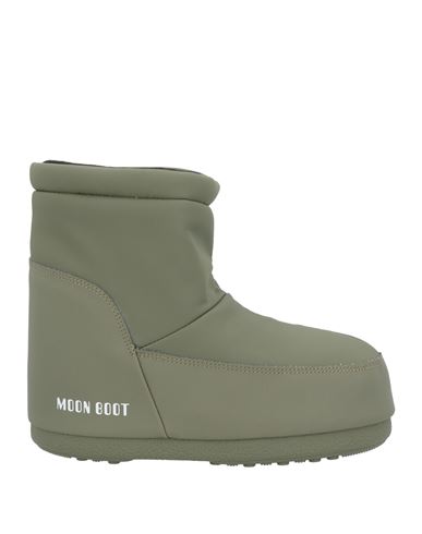 Moon Boot Woman Ankle Boots Military Green Size 8-9.5 Textile Fibers In Green