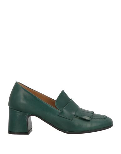 Shop Garlani Woman Loafers Dark Green Size 7 Leather