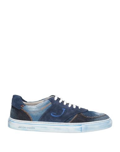 Jacob Cohёn Man Sneakers Blue Size 9 Textile Fibers, Leather In Multi