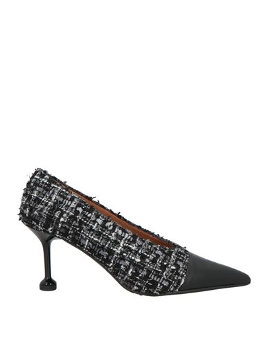 Ovyè Ovyé Woman Pumps Black Size 8 Leather, Textile Fibers
