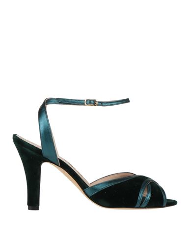 Lenora Woman Sandals Dark Green Size 6 Textile Fibers, Leather