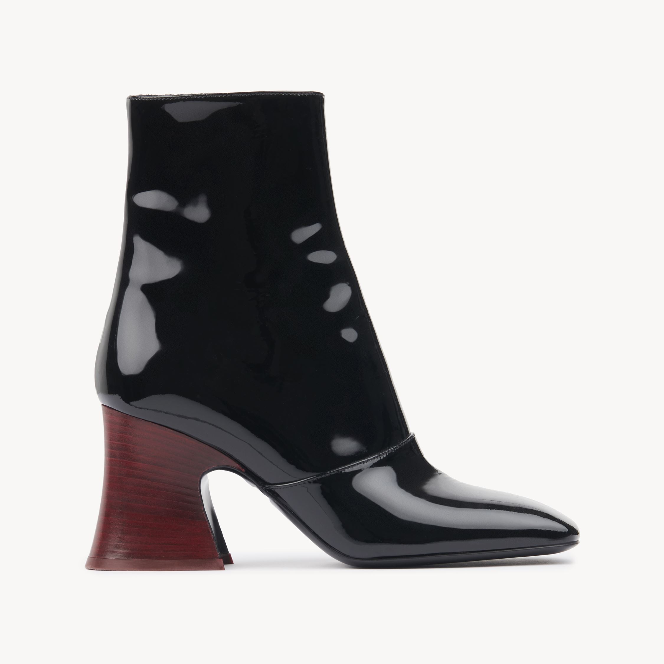 Chloé Janis Heeled Ankle Boot Black Size 7 100% Lambskin