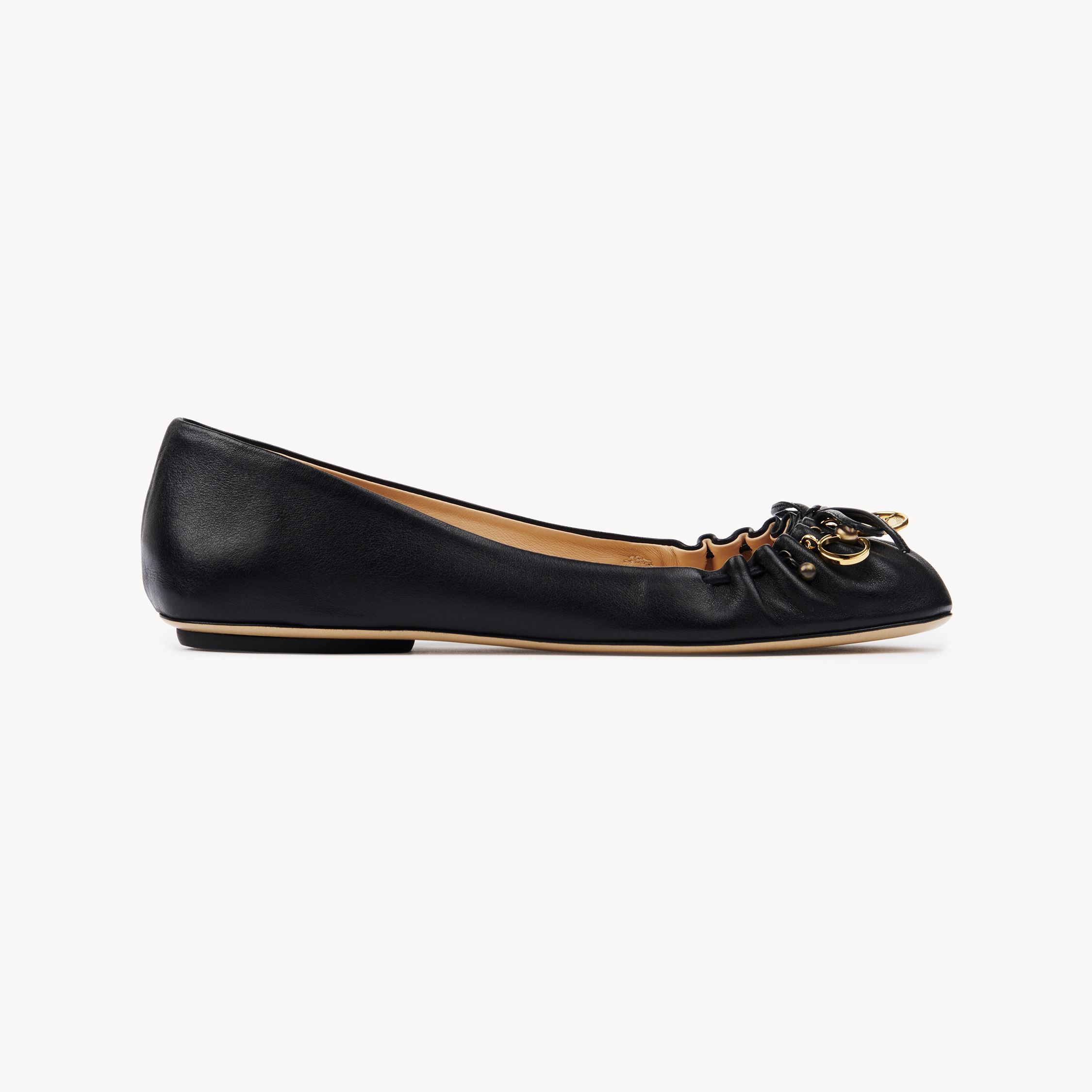 Chloé Charms Ballerina Black Size 8 100% Lambskin