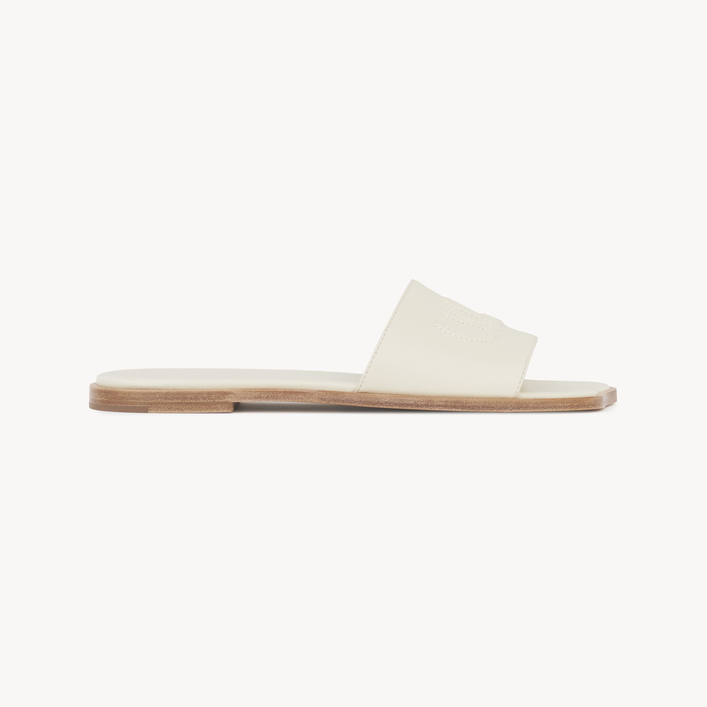 Chloé Soleil Slide Beige Size 7 100% Lambskin