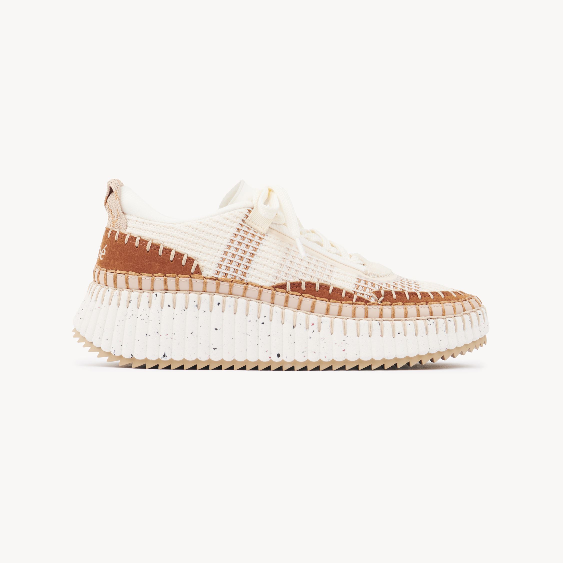 Chloé Baskets Nama Femme Brun Taille 37 100% Polyester, Cuir De Veau