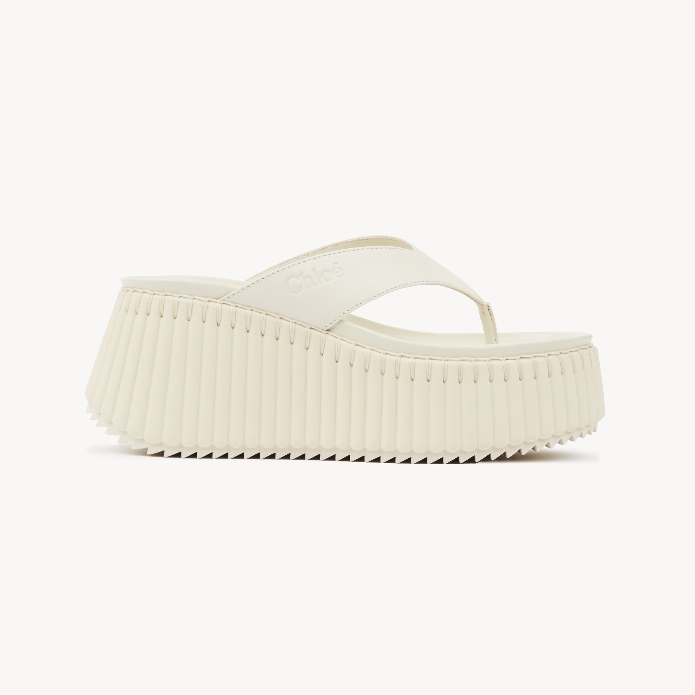 Chloé Nama Leather Platform Flip Flops