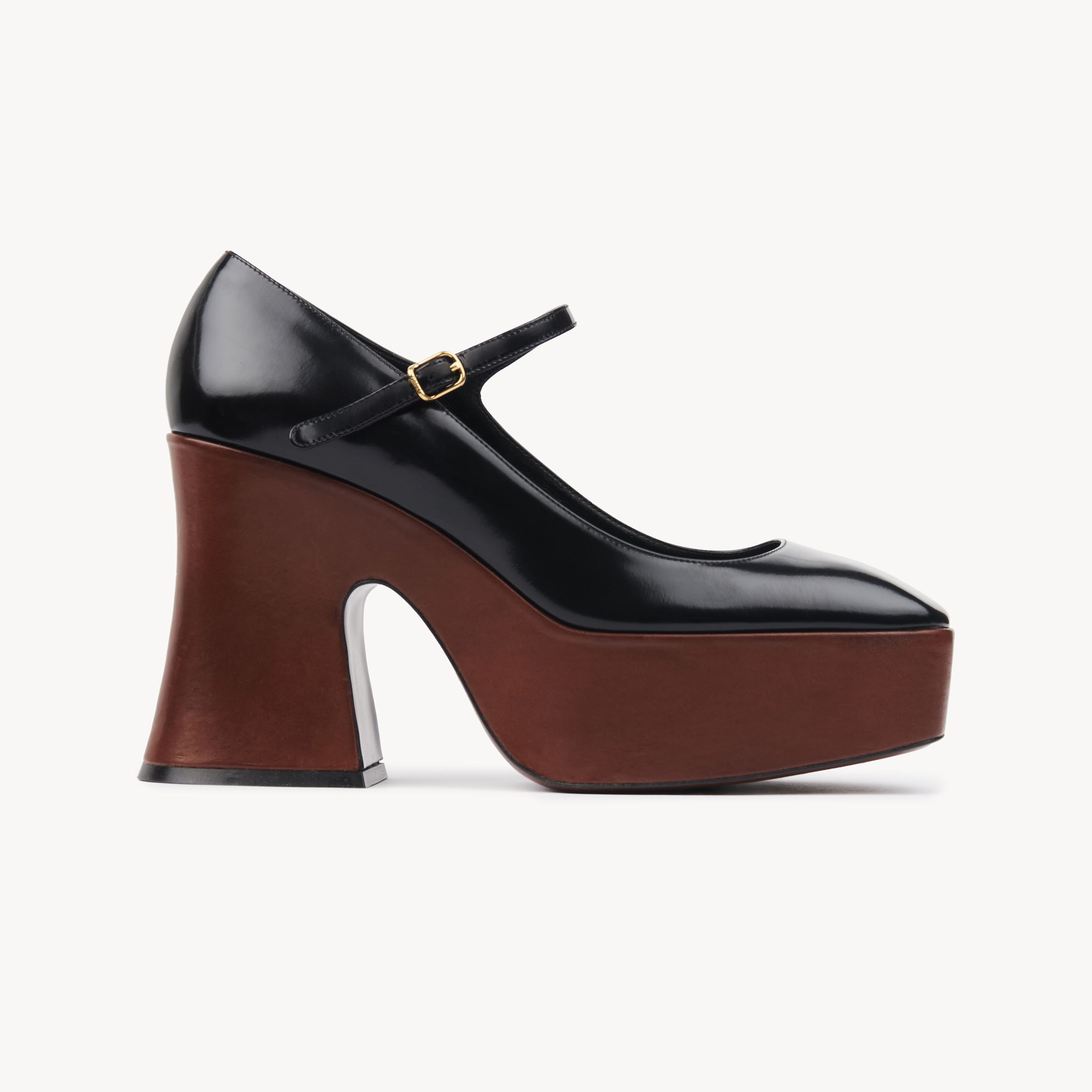 Chloé Janis Platform Pump Black Size 8 100% Lambskin In Black