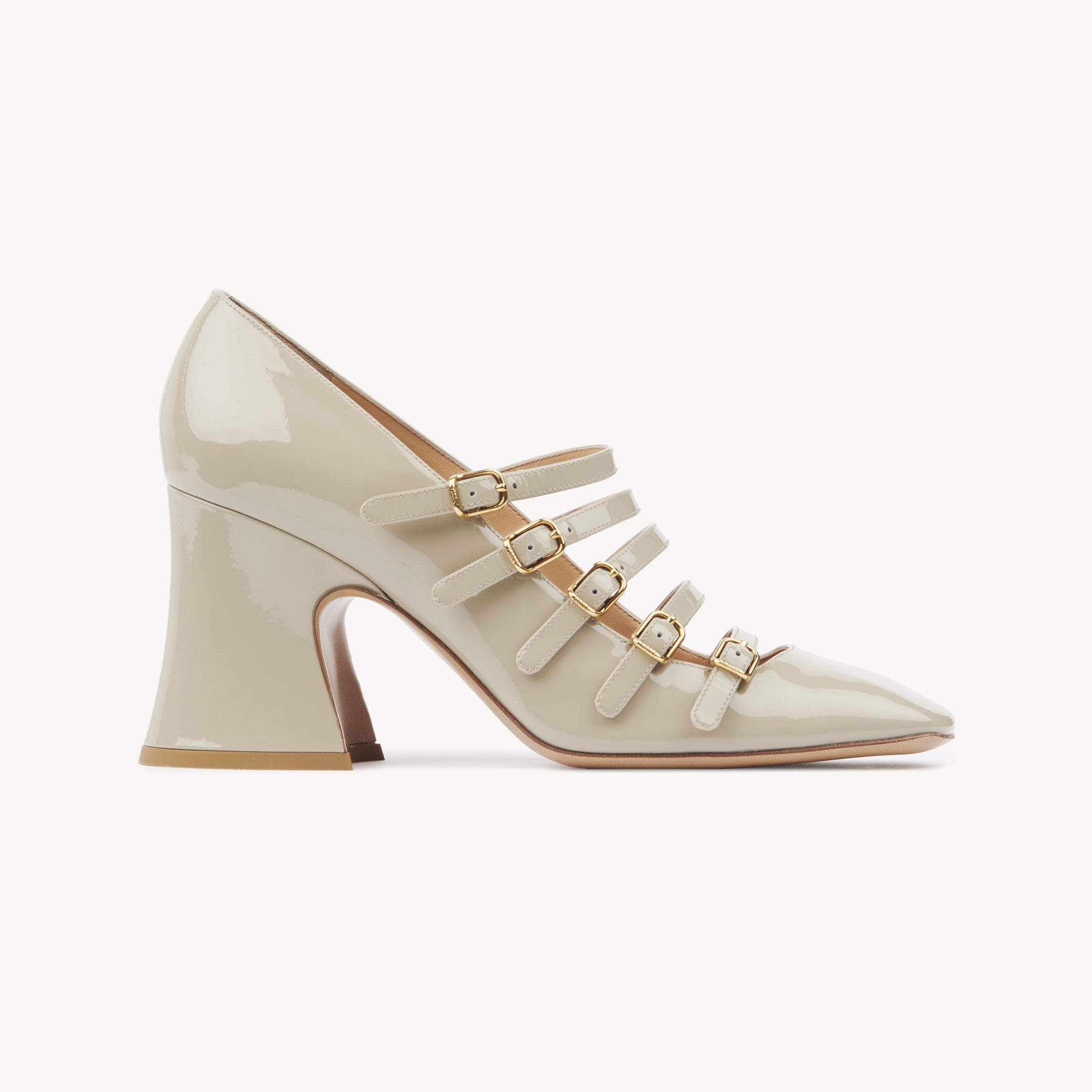 Chloé 80mm Janis Buckle-fastening Flared-heel Pumps