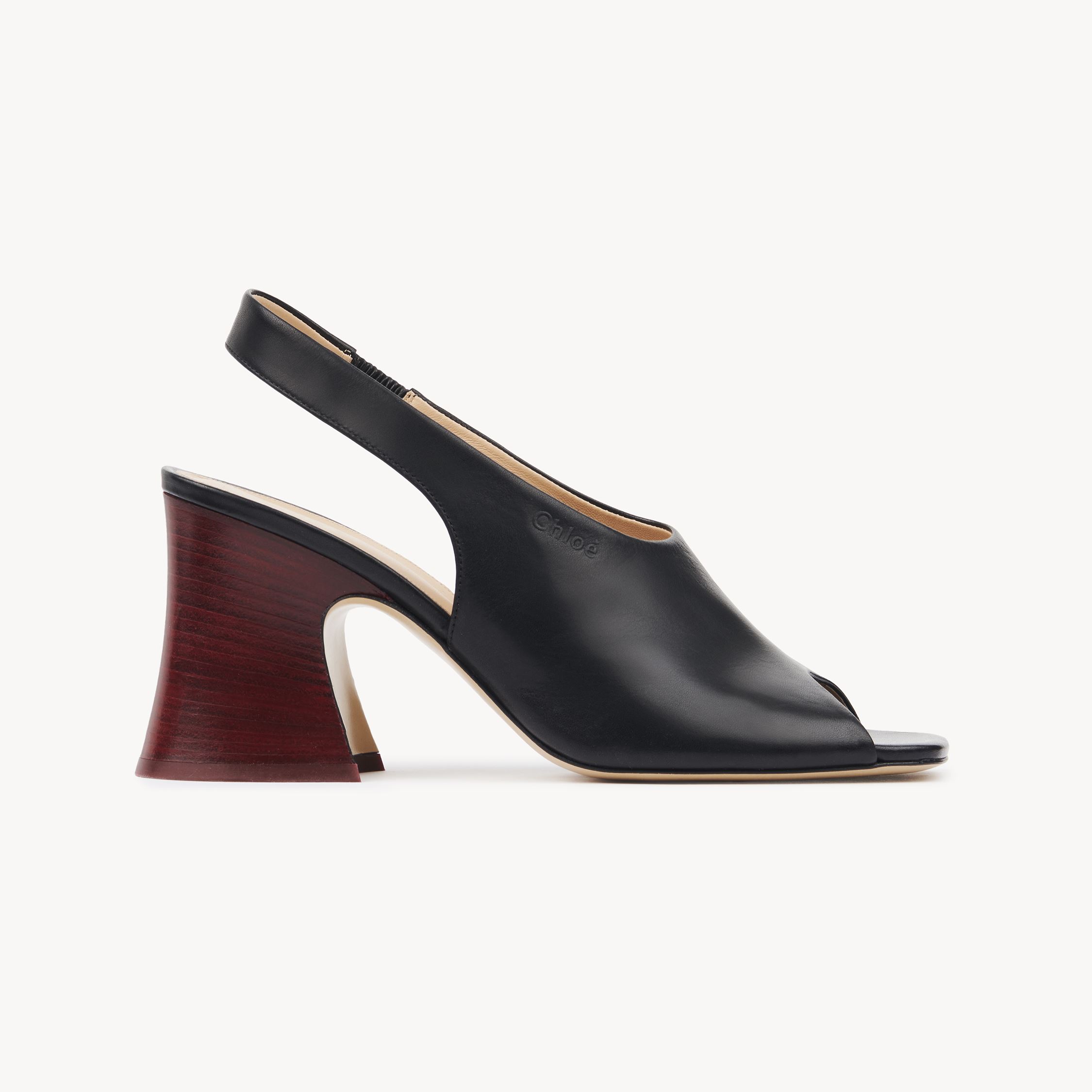 Chloé Square Toe High Heel Sandals In Black