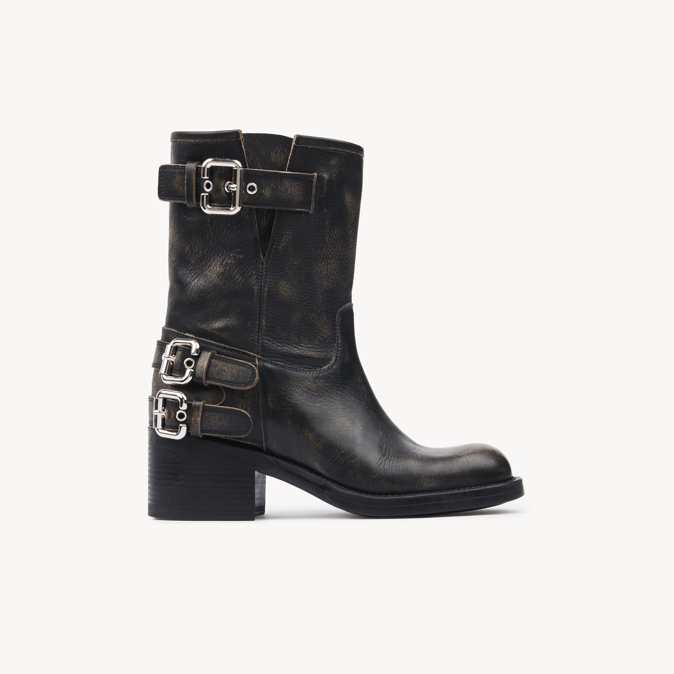 Chloé Dakota Boot Black Size 5 100% Calf-skin Leather