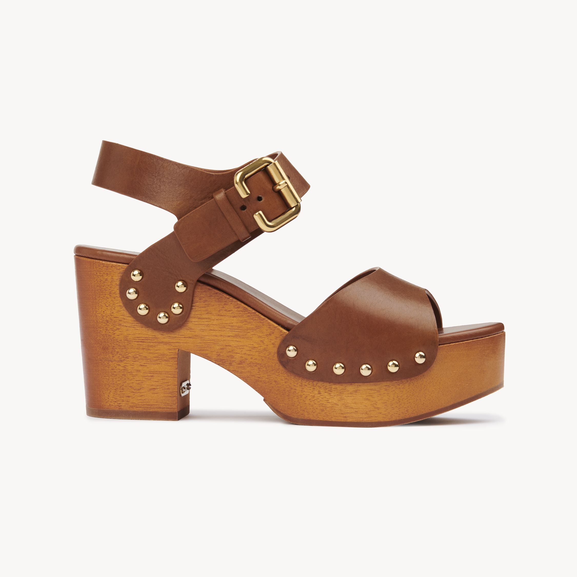 Chloé Chloe Jeannette Leather Platform Sandals In Brown