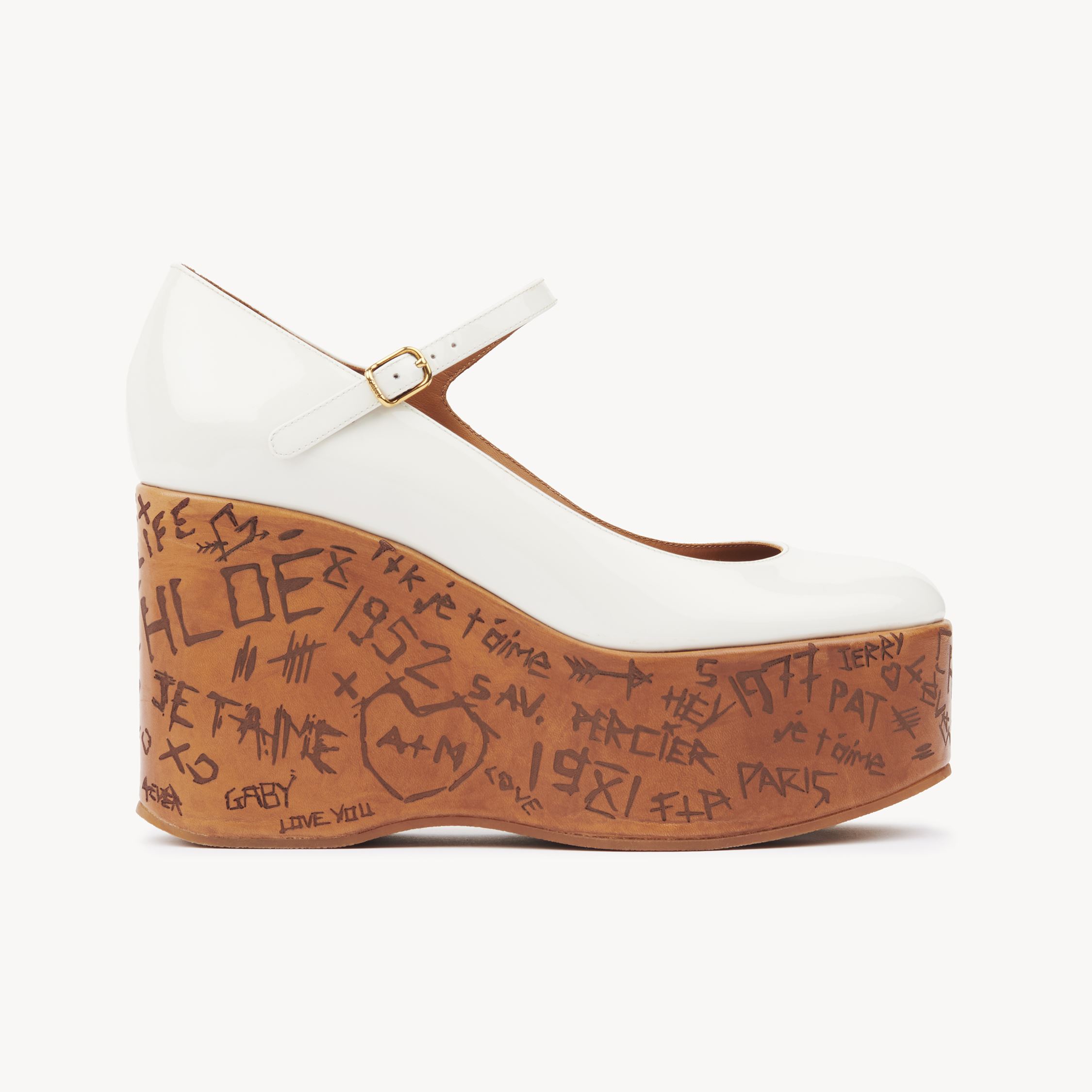 Chloé Escarpins Compensés Maxime Femme Beige Taille 38 100% Cuir De Veau