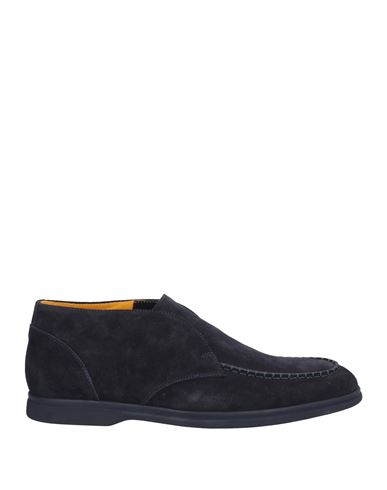 Doucal's Man Ankle Boots Navy Size 12 Leather In Blue