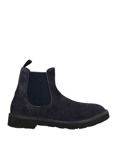 Calpierre Man Ankle Boots Blue Size 9 Leather, Textile Fibers
