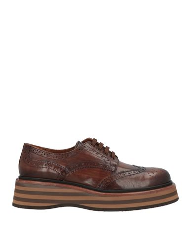 Pons Quintana Woman Lace-up Shoes Brown Size 8 Leather