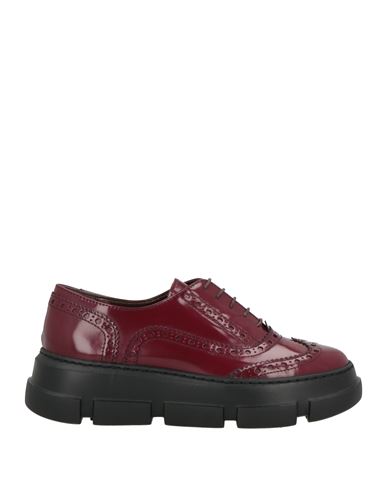 La Cabala Woman Lace-up Shoes Burgundy Size 8 Leather