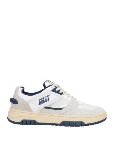 Msgm Man Sneakers Light Grey Size 9 Leather, Textile Fibers