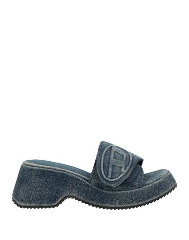 Diesel Woman Sandals Blue Size 7.5 Textile Fibers