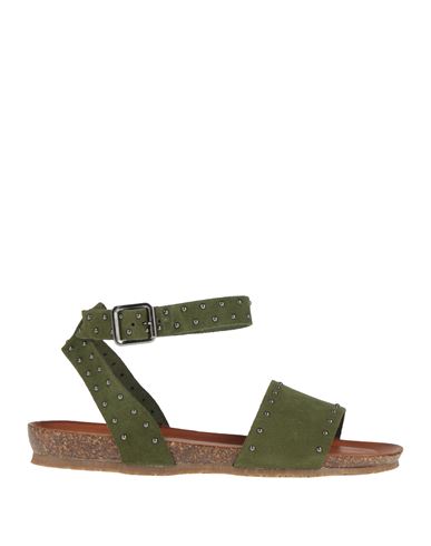BIONATURA® BIONATURA WOMAN SANDALS DARK GREEN SIZE 5 LEATHER 