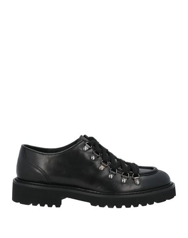 Doucal's Man Lace-up Shoes Charcoal Size 7 Leather In Black