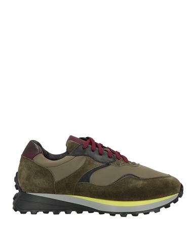 Calpierre Na1964 Man Sneakers Military Green Size 8.5 Leather, Textile Fibers