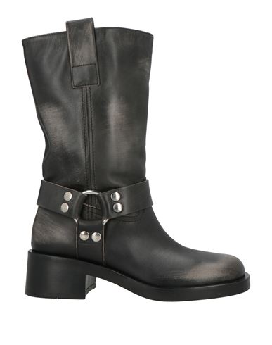 Strategia Woman Boot Black Size 8 Leather In Black