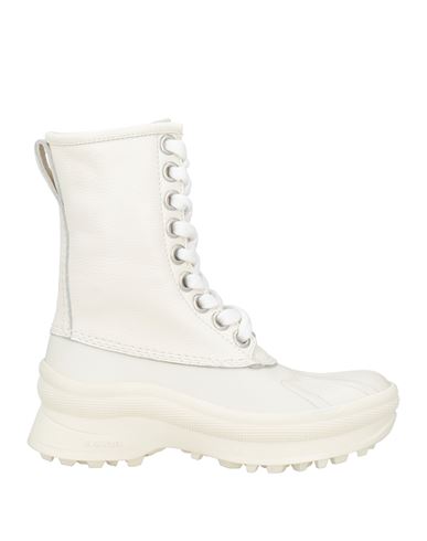 Jil Sander Woman Ankle Boots Off White Size 7 Leather
