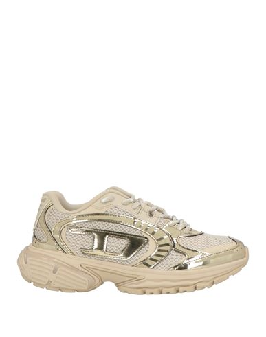 Diesel Woman Sneakers Beige Size 8 Textile Fibers In Neutral