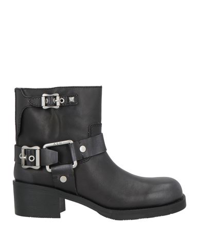 Ash Woman Ankle Boots Black Size 9 Leather In Black