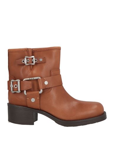 Ash Woman Ankle Boots Tan Size 8 Leather In Brown
