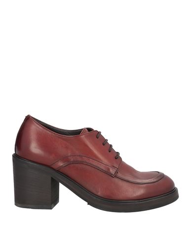 Pantanetti Woman Lace-up Shoes Brick Size 7 Leather