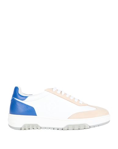 Pollini Man Sneakers Beige Size 9 Leather In White