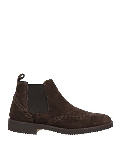 Antica Cuoieria Man Ankle Boots Dark Brown Size 12 Leather In Brown