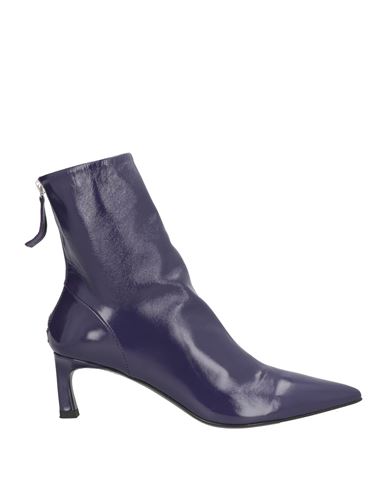 Halmanera Woman Ankle Boots Purple Size 8 Leather In Purple