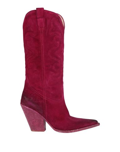 Elena Iachi Woman Boot Magenta Size 7 Leather In Pink