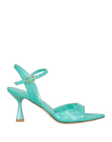 GIAMPAOLO VIOZZI GIAMPAOLO VIOZZI WOMAN SANDALS EMERALD GREEN SIZE 7 LEATHER 