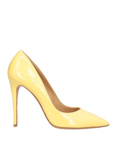 Wo Milano Woman Pumps Yellow Size 8 Leather