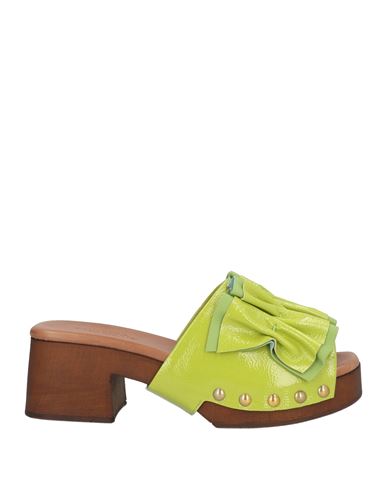 Filoteo Calzoleria Woman Mules & Clogs Lime Green Size 10 Leather