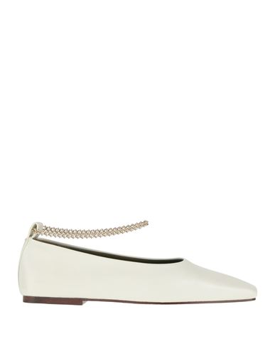 MARIA LUCA MARIA LUCA WOMAN BALLET FLATS OFF WHITE SIZE 7 LEATHER 