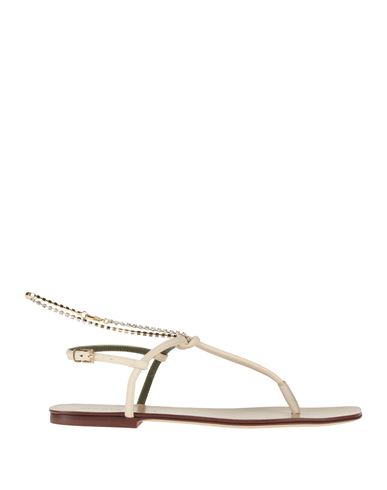 MARIA LUCA MARIA LUCA WOMAN THONG SANDAL IVORY SIZE 8 LEATHER 